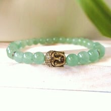 SN0259 pulsera de la abundancia de piedra verde pulsera de mujer Buda de piedra natural 2024 - compra barato