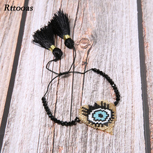 Rttooas Miyuki Beads Evil Eye Bracelet for Women Heart Shape Lover Bracelet Handmade Friendship Jewelery Dropshipping 2024 - buy cheap