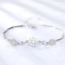 LUKENI 2018 Hot Snowflake Female Bracelets Jewelry Crystal Blue Top Quality 925 Sterling Silver Bracelet For Women Birthday Gift 2024 - buy cheap