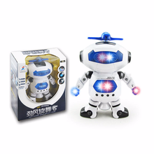 Robô brinquedo para crianças, brinquedo com rotação inteligente de 360 para espaço, dança, brinquedo eletrônico de caminhada com luz musical, presente para crianças, branco e vermelho 2024 - compre barato
