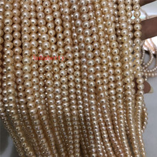 wholesale 2PCS New Fashion Simple Natural 5-6MM   pink  Nearly circular pearl AA loose beads DIY 15" 2024 - buy cheap