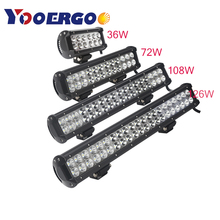 Double Rows Straight 36W 72W 108W 126W 180W 2 LED Work Light Bar for 12V 24V Vehicle Driving Offroad Boat Car Truck 4x4 SUV ATV 2024 - buy cheap
