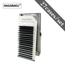 Nagaraku atacado de cílios profissionais de vison sintético, 27 estojos com 16 linhas por caixa, 7 ~ 15mm, maquiagem de extensão individual 2024 - compre barato