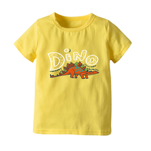 Ropa de manga corta para niños, Camiseta con estampado de dinosaurio de dibujos animados, ropa de calle a la moda, de verano 2024 - compra barato