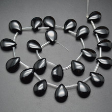 13x15mm Black Onyx Flat Drop Stone Loose Beads DIY Jewelry Making Supplies 2024 - buy cheap