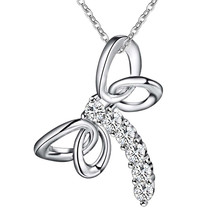 Hot brand design dragonfly silver color pendant necklace with AAA Zircon fashion party jewelry beautiful cute gift for women 2024 - buy cheap