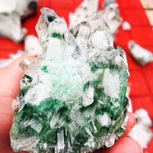 Drusa 100g natural phantom cristal cluster verde, riqueza e sorte de quartzo, espécime mineral de cura 2024 - compre barato