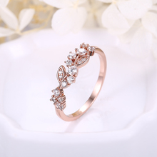Роскошный бренд розовое золото палец кольцо AAA кубический циркон форма листа для свадьбы женские обручальные кольца ювелирные изделия 2024 - купить недорого