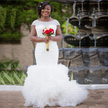 Свадебное платье Русалочки, с длинным рукавом и воланами, в африканском стиле, 2019 2024 - купить недорого