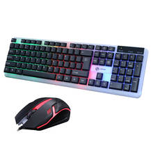 OMESHIN T11 Colorful LED Illuminated Backlit USB Wired PC Rainbow Gaming Keyboard And Mouse Set With Backlight Kit USB Keybord 2024 - buy cheap