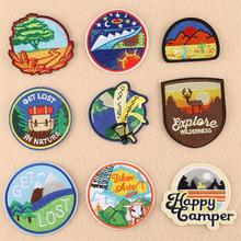 New arrival 10 pcs scenic sight Embroidered patches iron on cartoon Motif clothing bag hat shoe Applique embroidery accessory 2024 - buy cheap