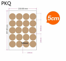 50pcs/lot A4 Blank Kraft Label Sticker Round Diameter 5cm Brown Self adhes  ive Paper For Laser & Inkjet Printer 2024 - buy cheap