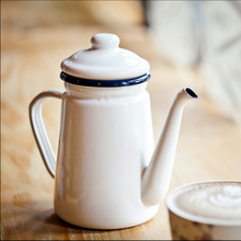 Bule de café esmaltado japonês, chaleira de chá de mão, panela por indução, grande capacidade, 1100ml 2024 - compre barato