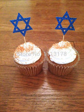 Decoraciones para magdalenas de Star of David de Hanukkah, decoraciones de Hanukkah, topper para pastel de fiesta, barato 2024 - compra barato