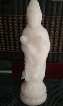 Natural Afghan White Goddess of Mercy Decoration Jade Stone freely Avalokitesvara Buddha Guanyin Statue 2024 - buy cheap