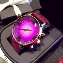 Relojes de lujo con diseño de mariposa para mujer, pulsera de cuero auténtico con diamantes de imitación, en 8 colores 2024 - compra barato