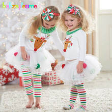 Christmas New Brand Girls Children Suits Cartoon Deer Top+Pants Kids Tutu Skirts Clothes Baby Girls Clothing Sets 0-5Year BC1329 2024 - buy cheap