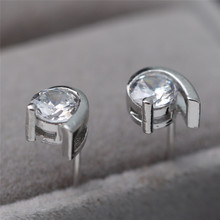  Earrings for Women Set Zircon Crystal Round Shape Stud Earring Jewelry Korean Style Girl Gifts Accessories 2024 - buy cheap