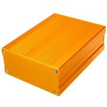 Caja de aluminio para proyectos electrónicos, caja de aluminio extruido de oro de 100x76x35mm, caja de embalaje con 8 tornillos, nuevo 2024 - compra barato