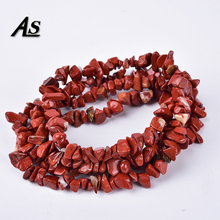 Asingeloo 33 "5-8mm Irregular Vertente Jaspe Vermelho Pedra Natural Beads para Colar Pulseiras Fazer Jóias DIY feitas à mão 2024 - compre barato