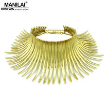 MANILAI Aboriginal Indian Bending Alloy Statement Choker Women Noble Bib Collar Necklace Maxi Jewelry Fashion Torques Big 2024 - buy cheap