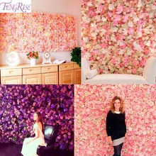 FENGRISE-Panel de decoración de boda, rosa de seda Artificial champán claro, 40x60cm, planta de hortensia de seda decorativa para pared 2024 - compra barato