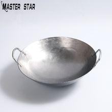 Master Star Iron Non-coating Woks Gas Cooker Traditional Handmade Pot Huge Manual Forging Wok With Binaural 38/40cm 2024 - buy cheap