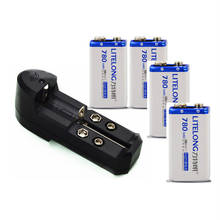 4 pcs Super big capacity 780MAH Li-Ion lithium 9V rechargeable battery + Universal 9v AA AAA 18650 14500 CR123A charger set 2024 - buy cheap