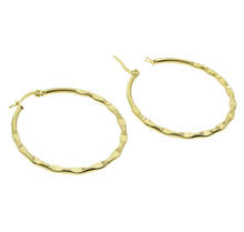 YYW Factory Wholesale Women Punk Jewelry Gold-color Stainless Steel Hoop Earring 40mm Big Loop Circle Loop Round Hoop Earrings 2024 - buy cheap