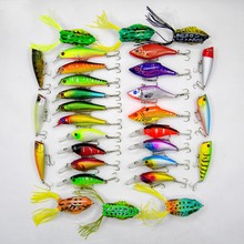 30 шт./компл., 5 видов, набор рыболовных приманок Minnow/Poppers/Crankbait/Vib/Frog/wobbler, искусственные приманки, рыболовные снасти 2024 - купить недорого