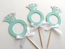 Anillos de compromiso para magdalenas, decoraciones para fiesta de cumpleaños Adorno de pastel para boda o ducha nupcial 2024 - compra barato