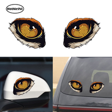 HotMeiNi Pair 3D Funny Wolf Cat Eyes Car Stickers Truck Head Engine Rearview Mirror Window Cover Door Decal Graphics 10x8cm 2024 - buy cheap