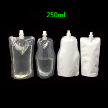 wholesale 100 Pack,5 styles 250ML Stand-up Plastic Drink Packaging Bag Spout Pouch for Beverage Liquid Juice Milk Coffee 2024 - buy cheap