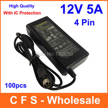 100pcs AC adapter 12V 5A 60W Charger 4 PIN 4-Pin Switching Mode dc power supply Free shipping wholesale 2024 - buy cheap
