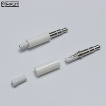 2 peças 3.5mm plugue de fone de ouvido estéreo com cauda 3 polos 3.5mm plugue de áudio conector adaptador para iphone branco 2024 - compre barato