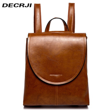 DECRJI 2020 Soft Genuine Leather Women Backpacks High Quality Travel Bagpack Large Capacity Female Shoulder Bags Escolar Mochila 2024 - buy cheap