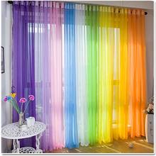 NAPEARL Voile sheer curtain panel transparent rainbow solid color living room bedroom window treatment modern tulle curtain 2024 - buy cheap