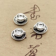 8pcs Charms A Cup Of Coffee Tea 14x14x7mm Antique Pendant fit,Vintage Tibetan Bronze Silver color,DIY For Handmade Jewelry 2024 - buy cheap