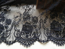 3meters/lot Chantilly Eyelash Lace Fabric in Black/White for Wedding Gowns, Bridal Veils, Mantilla, Costumes 2024 - buy cheap