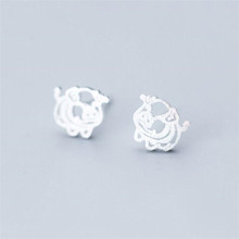 New Arrival Beautiful Cute Animal Silver Plated Jewelry Sprouting Pig Hollow Brushed Women Stud Earrings SE744 2024 - buy cheap