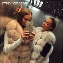 100% Imported Finland Real Fox Fur Vest Natural Whole Fox Fur Vest Gilet Women Standard Covered Jackets Coat Plus Size 3XL 2024 - buy cheap