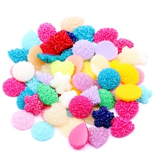 3D Decorations 12g About 40pcs Flower Surface Many Shapes Jelly Colors Resin Gems Rhinestone Flatback DIY Jewelry Garment Making 2024 - buy cheap