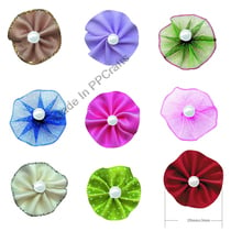 20MM Organza/Satin/Dots Ribbon Rosette Flower With Bead For Packing Cloth Hairbow DIY Crafts 200pcs Free Shipping 2024 - buy cheap