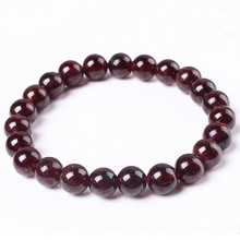 100-Unique 1 Pcs Ethnic Style 8 mm Round Beads Garnets Stone Elastic Bracelets Elegant Women Jewelry 2024 - buy cheap