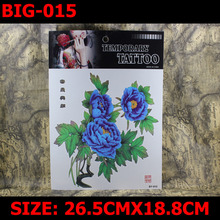 Синие цветы размер 265 мм x 188 мм абсолютно новые татуировки для боди-арта Временные татуировки экзотические сексуальные татуировки наклейки 2024 - купить недорого