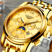 GUANQIN homens relógio Mecânico Mens Relógios Top Marca de Luxo Relógio Automático dos homens de Negócios Casual Relogio masculino relógio de ouro à prova d' água 2024 - compre barato
