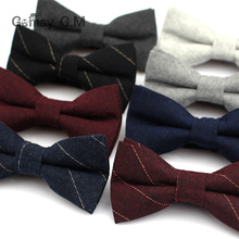 Gravata borboleta de algodão, gravata slim listrada para casamento, casual, gravata borboleta para homens, pescoço, para negócios 2024 - compre barato