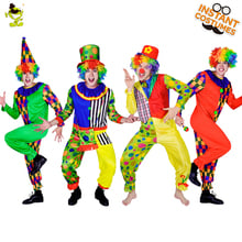 New Clown Costumes Cosplay Party for Adult Men's Role Play Purim Party with Wig Clown Costumes 2024 - buy cheap