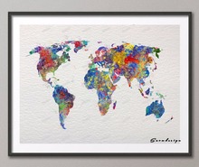 Rikivity-lienzo de mapa del mundo Original, pintura sin Diamante, Póster Artístico de pared, impresiones, decoración del hogar, pegatina colgante de pared 2024 - compra barato