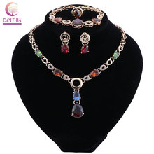 Jewelry Sets For Women African Beads Jewelry Set Nigerian Wedding Crystal Vintage Water Drop Necklace Set 2024 - buy cheap